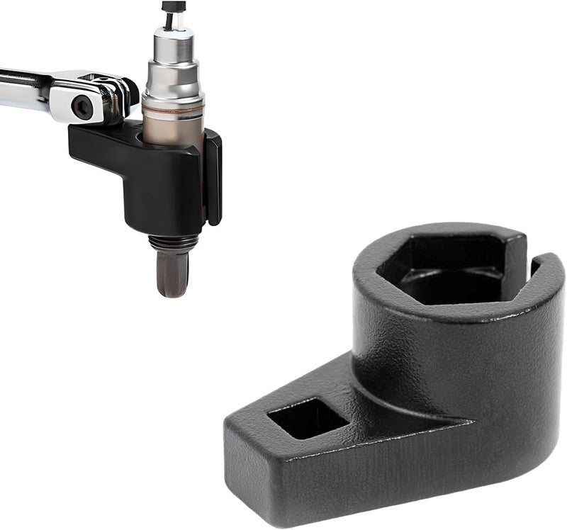 ZNDAW Offset Oxygen Sensor Socket, 3/8-Inch Drive by 7/8-Inch 22 mm O2 Sensor Removal Tool, Offset 6-Point Oxygen Sensor Socket Wrench for Most Cars - Image 1